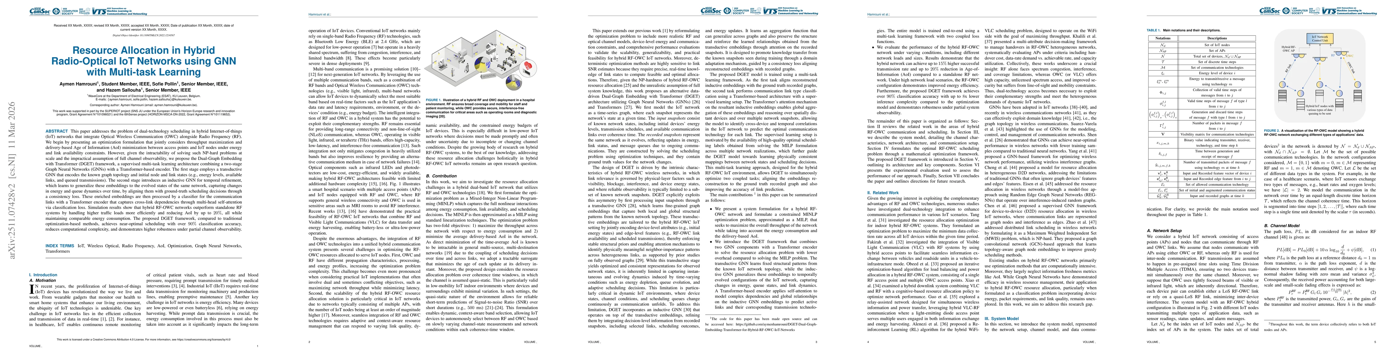 Thumbnail for Resource Allocation in Hybrid Radio-Optical IoT Networks using GNN with Multi-task Learning