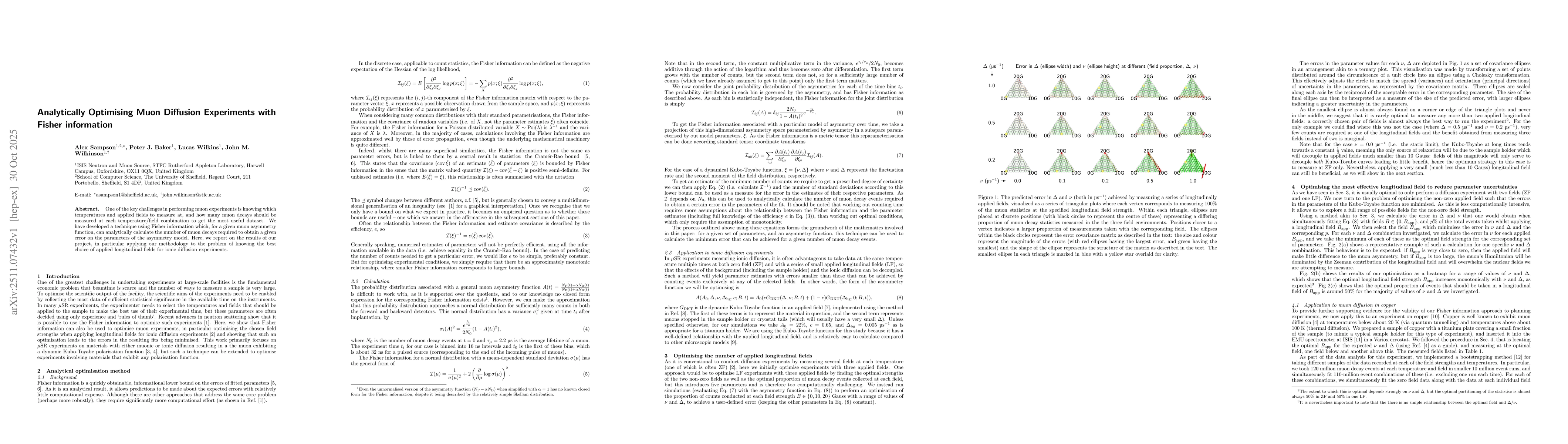 Thumbnail for Analytically Optimising Muon Diffusion Experiments with Fisher information