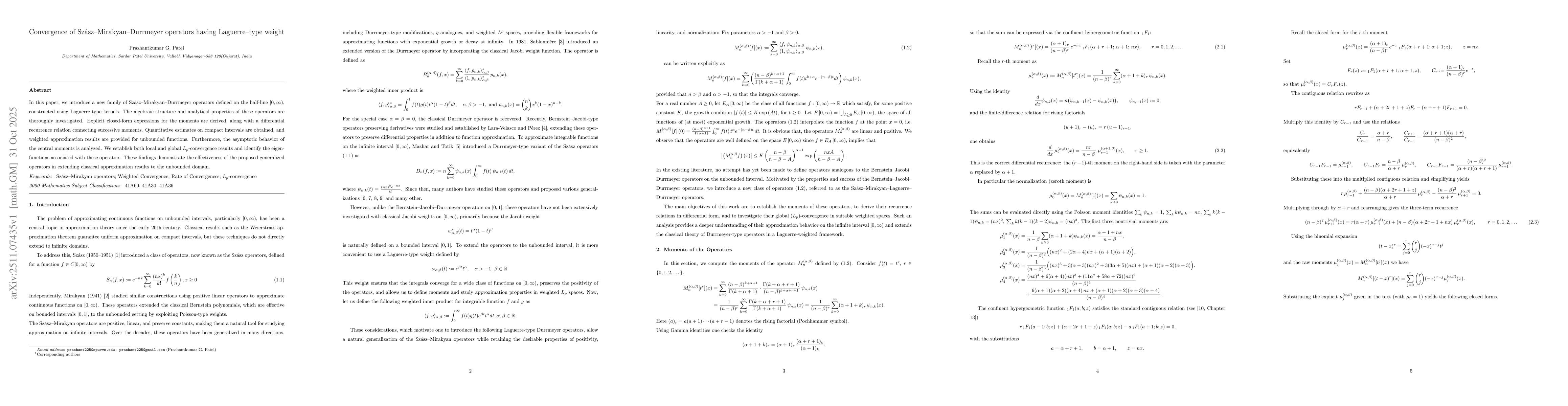 Thumbnail for Convergence of Szász-Mirakyan-Durrmeyer operators having Laguerre-type weight