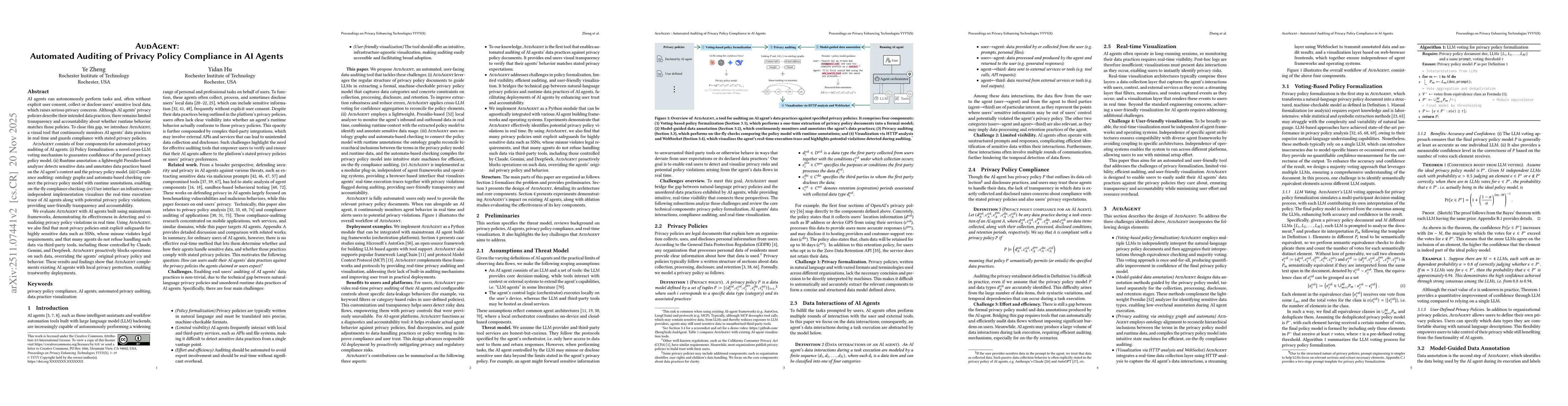 Thumbnail for AudAgent: Automated Auditing of Privacy Policy Compliance in AI Agents
