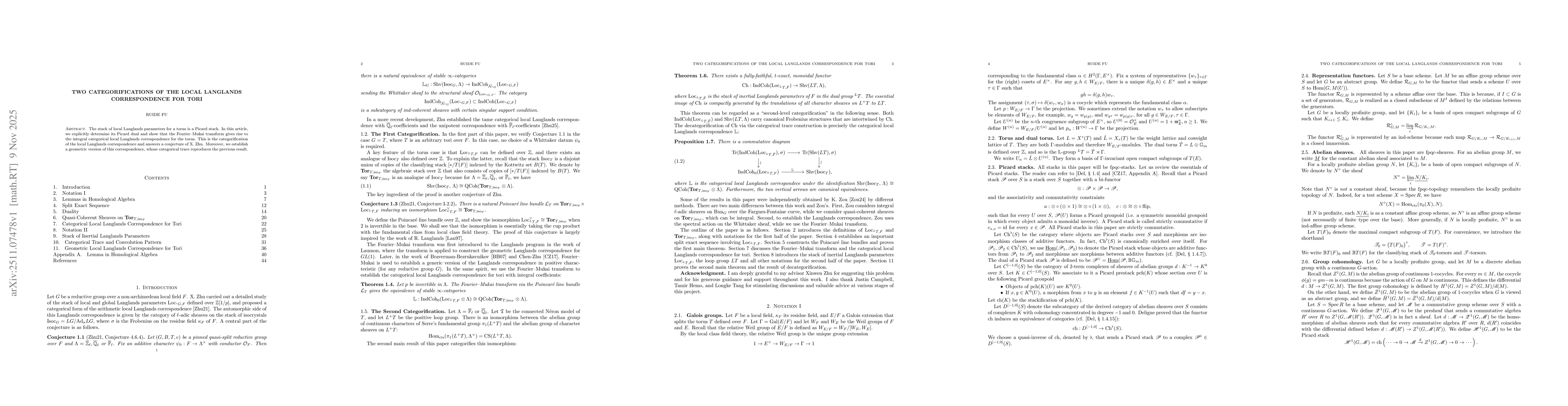 Thumbnail for Two Categorifications of the Local Langlands Correspondence for Tori