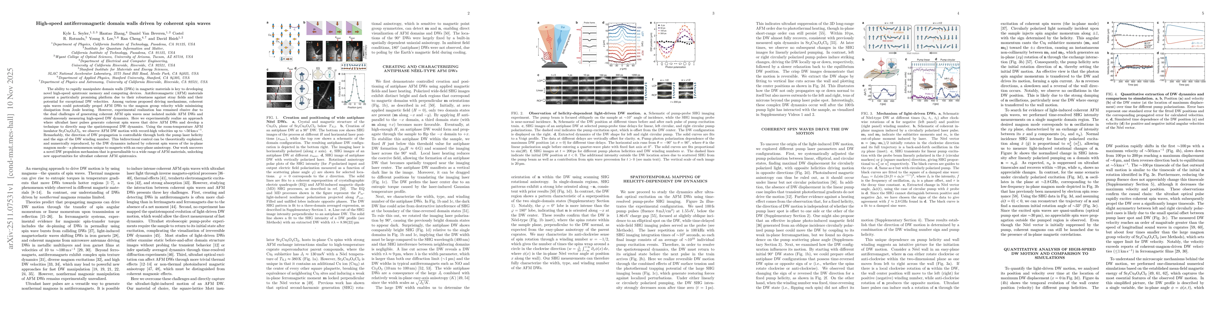 Thumbnail for High-speed antiferromagnetic domain walls driven by coherent spin waves