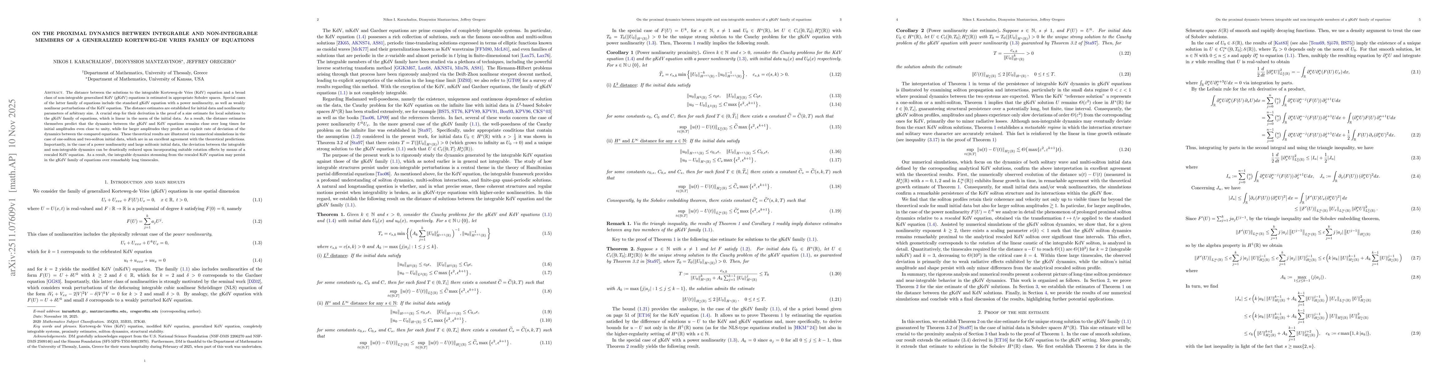Thumbnail for On the proximal dynamics between integrable and non-integrable members of a generalized Korteweg-de Vries family of equations