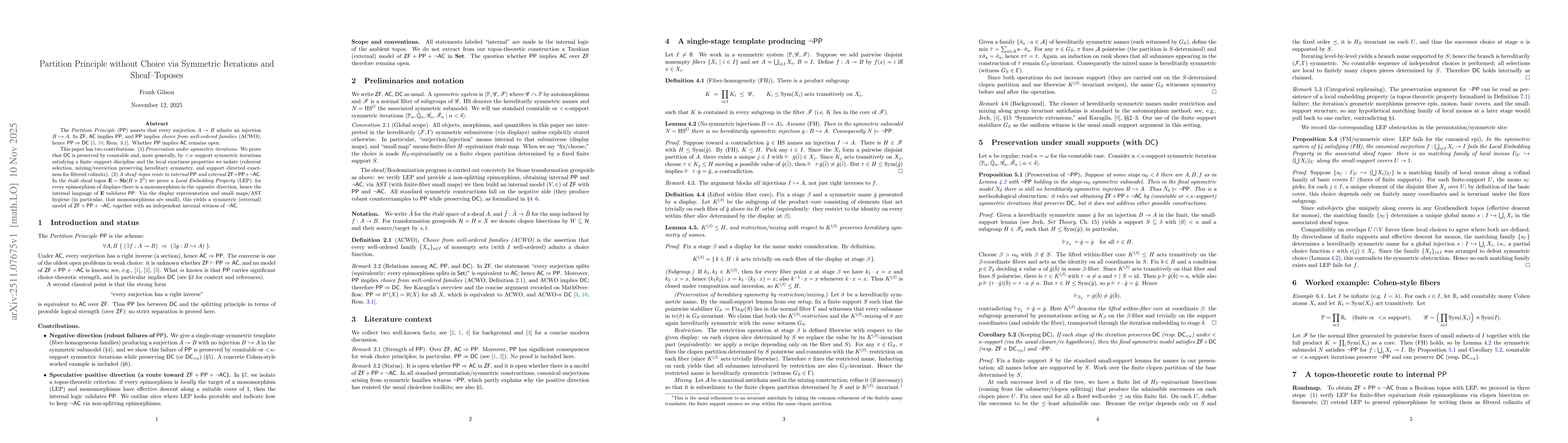 Thumbnail for Partition Principle without Choice via Symmetric Iterations and Sheaf-Toposes
