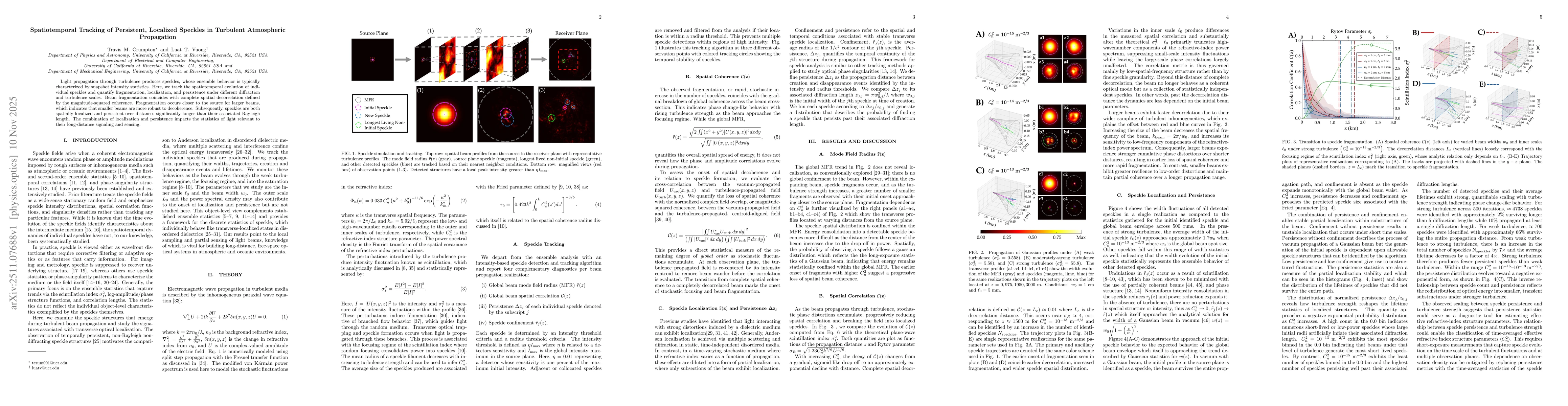 Thumbnail for Spatiotemporal Tracking of Persistent, Localized Speckles in Turbulent Atmospheric Propagation