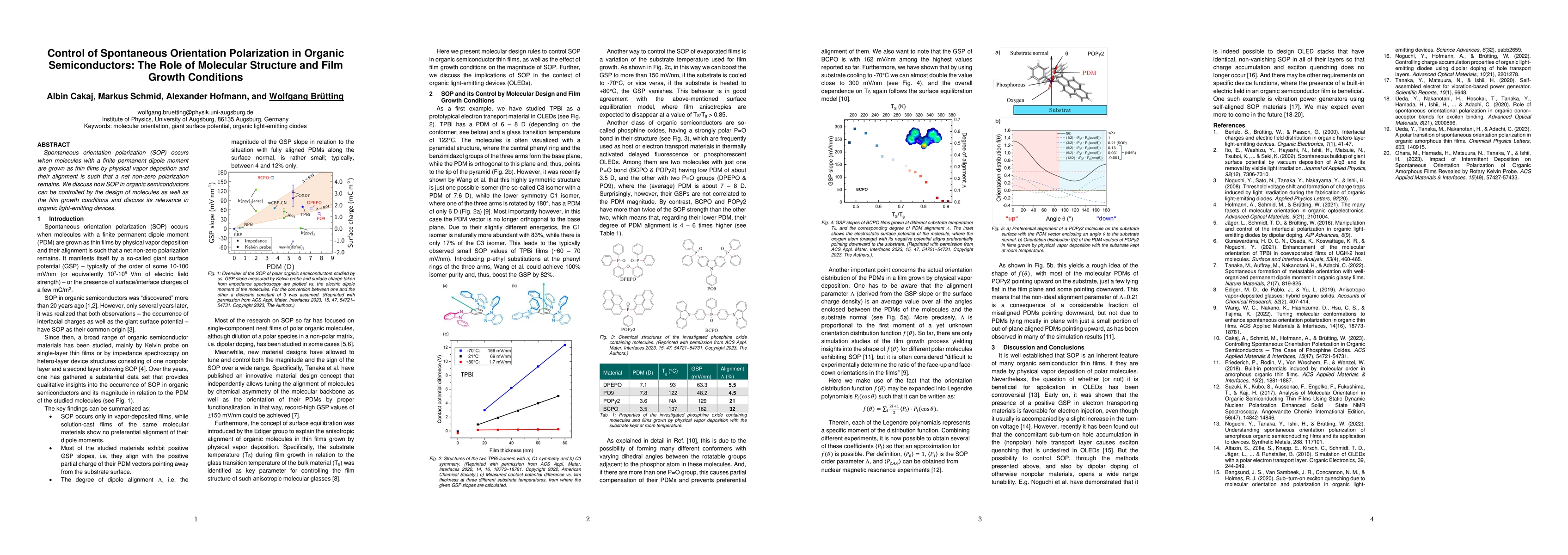 Thumbnail for Control of Spontaneous Orientation Polarization in Organic Semiconductors: The Role of Molecular Structure and Film Growth Conditions