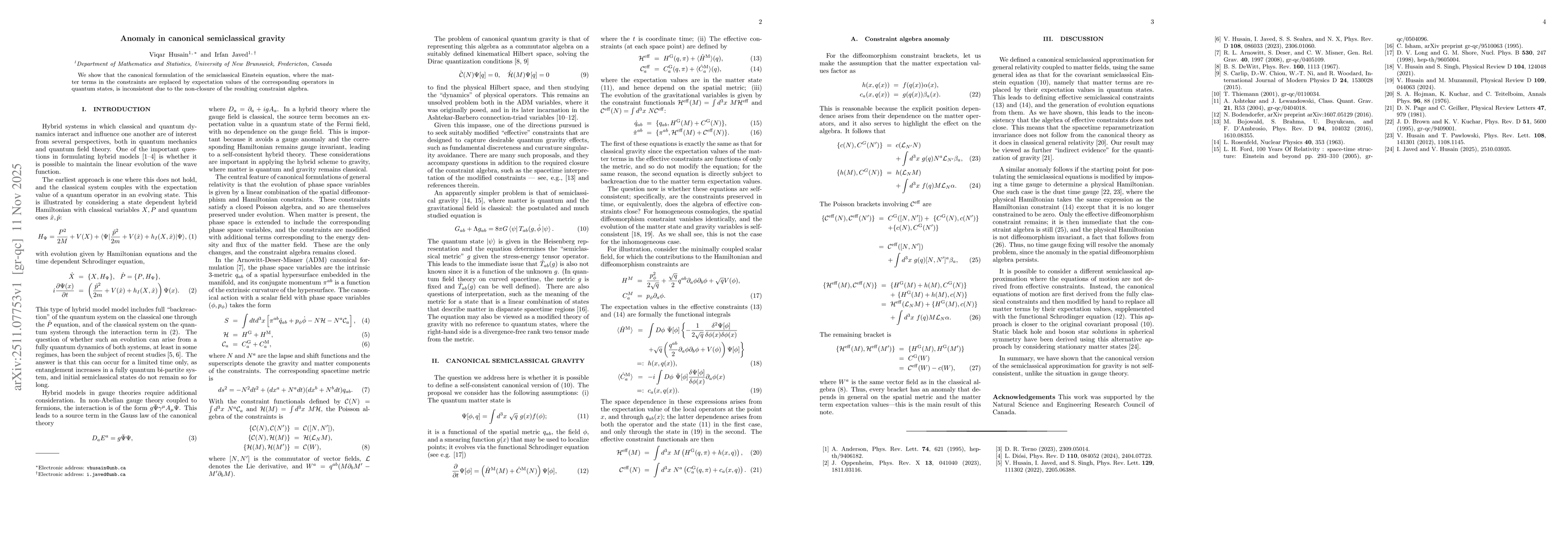 Thumbnail for Anomaly in canonical semiclassical gravity
