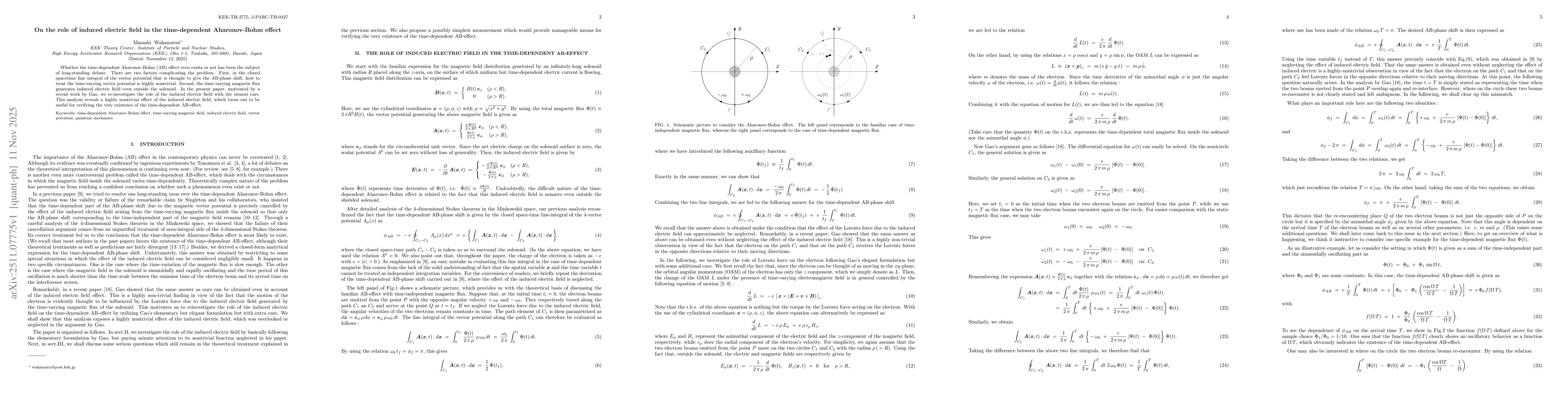 Thumbnail for On the role of induced electric field in the time-dependent Aharonov-Bohm effect