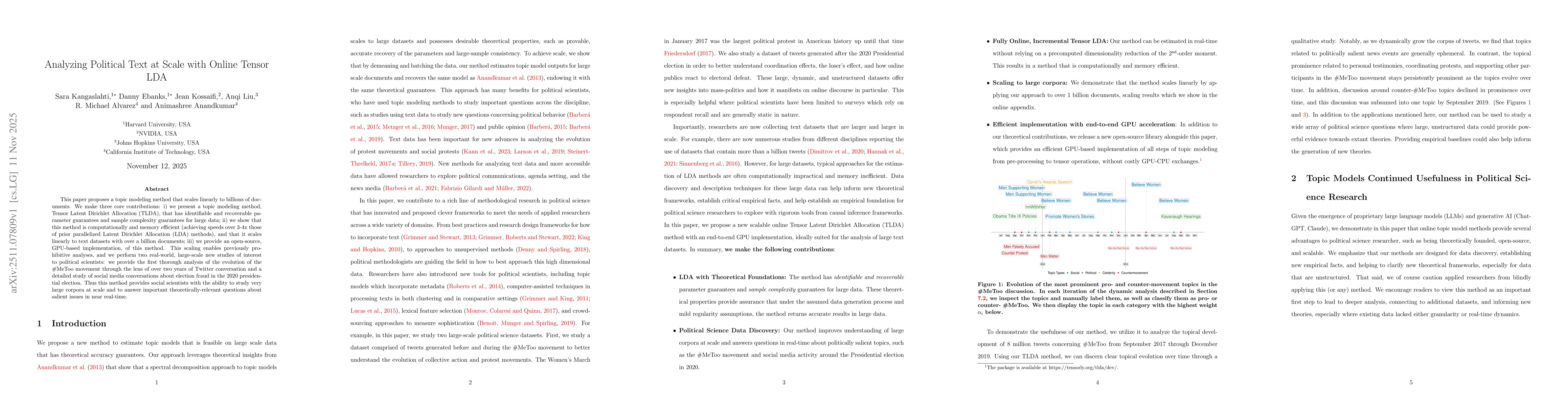Thumbnail for Analyzing Political Text at Scale with Online Tensor LDA