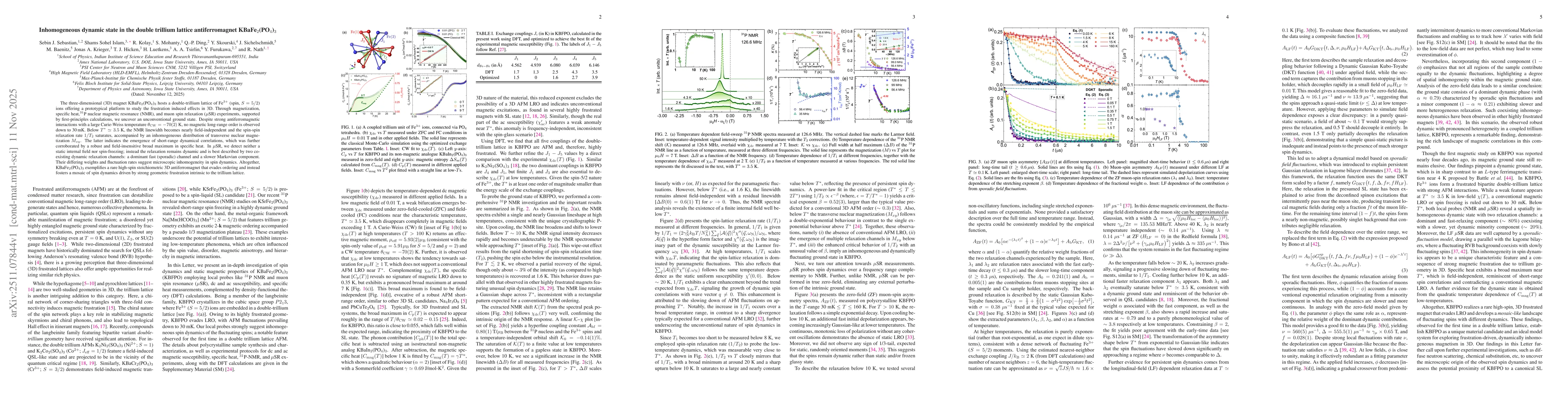 Thumbnail for Inhomogeneous dynamic state in the double trillium lattice antiferromagnet KBaFe$_2$(PO$_4$)$_3$