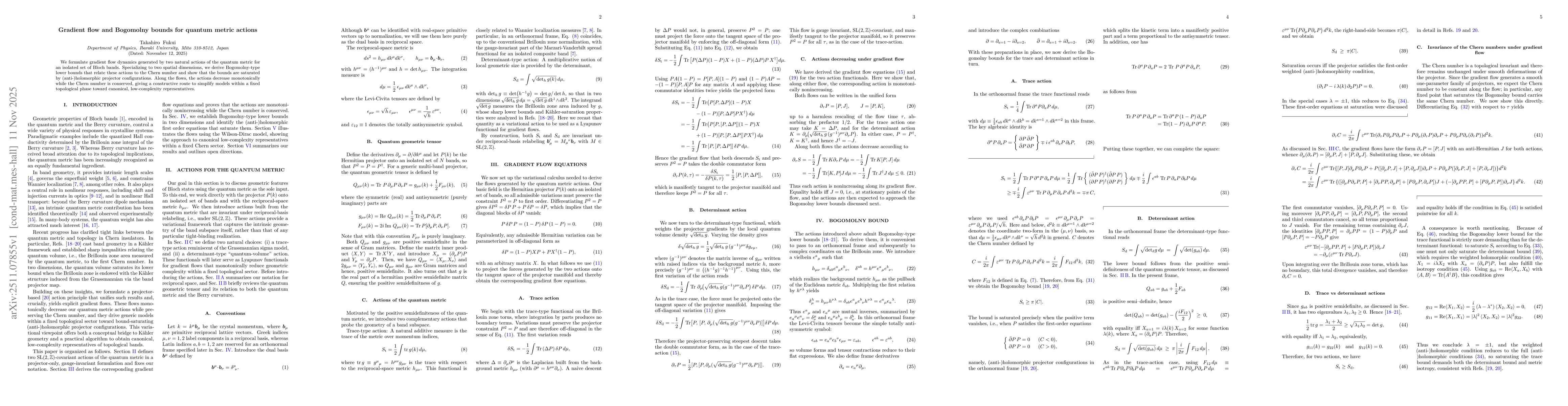 Thumbnail for Gradient flow and Bogomolny bounds for quantum metric actions