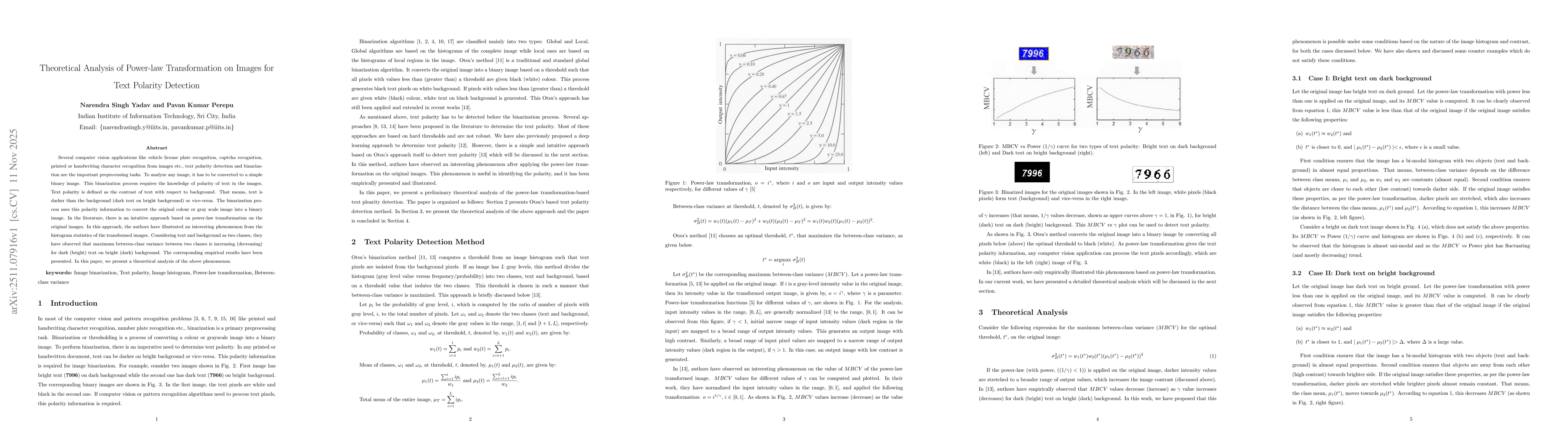 Thumbnail for Theoretical Analysis of Power-law Transformation on Images for Text Polarity Detection