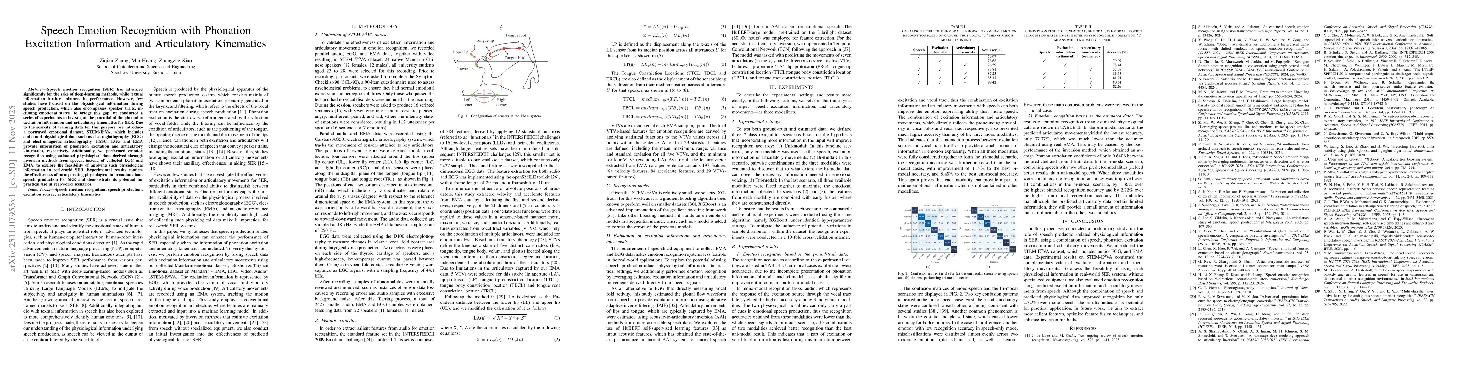 Thumbnail for Speech Emotion Recognition with Phonation Excitation Information and Articulatory Kinematics