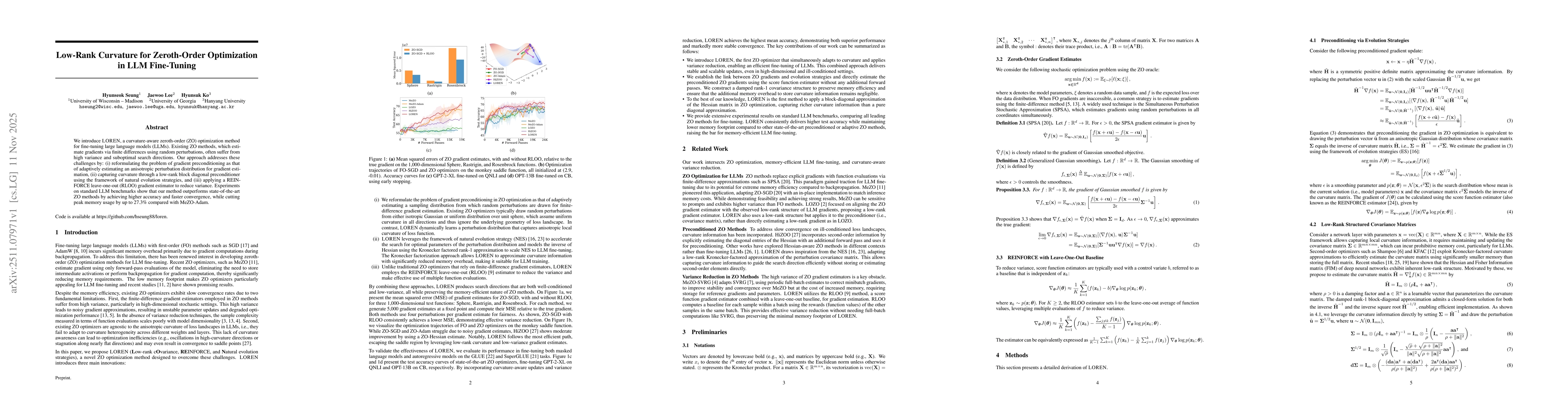 Thumbnail for Low-Rank Curvature for Zeroth-Order Optimization in LLM Fine-Tuning