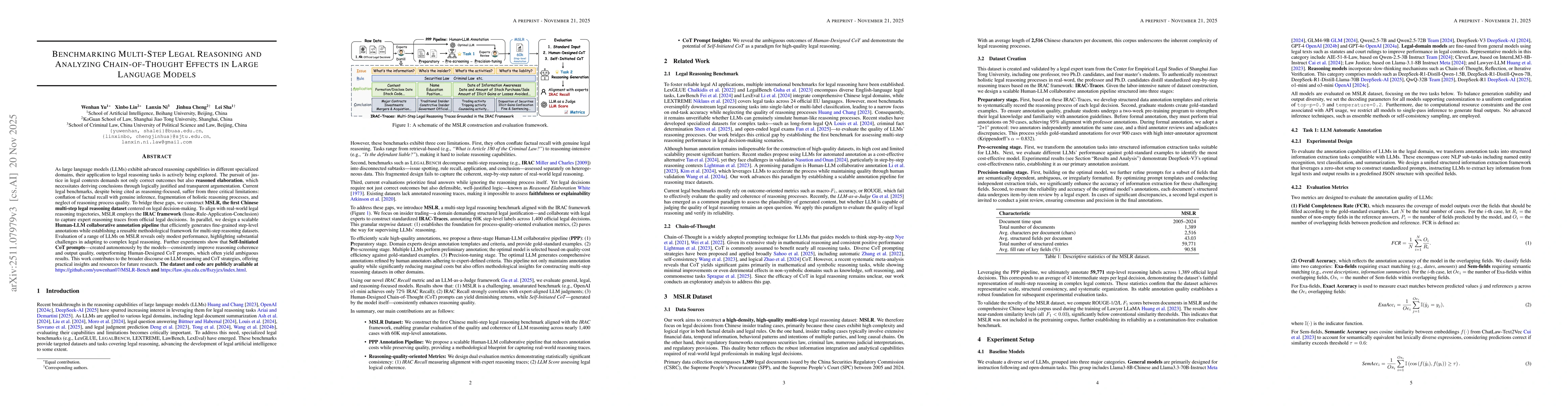 Thumbnail for Benchmarking Multi-Step Legal Reasoning and Analyzing Chain-of-Thought Effects in Large Language Models