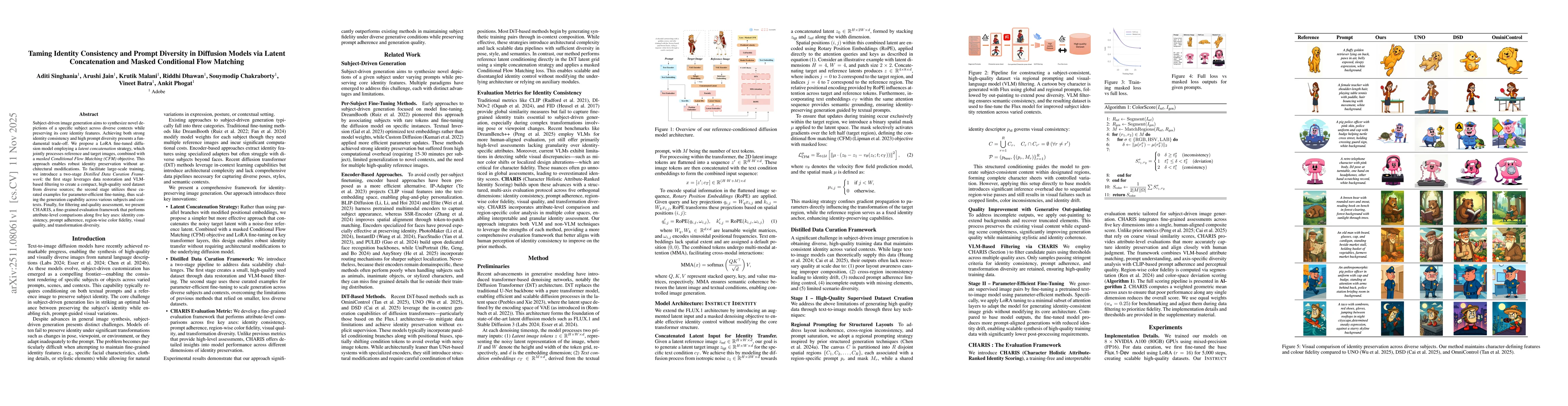 Thumbnail for Taming Identity Consistency and Prompt Diversity in Diffusion Models via Latent Concatenation and Masked Conditional Flow Matching