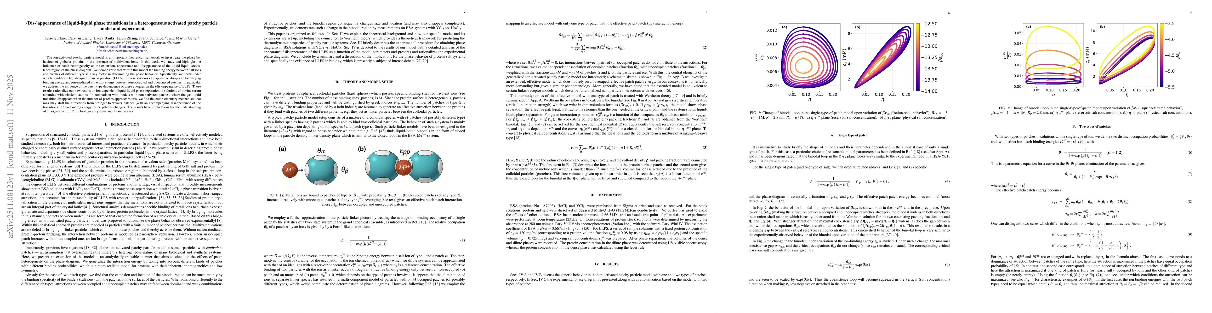 Thumbnail for (Dis-)appearance of liquid-liquid phase transitions in a heterogeneous activated patchy particle model and experiment