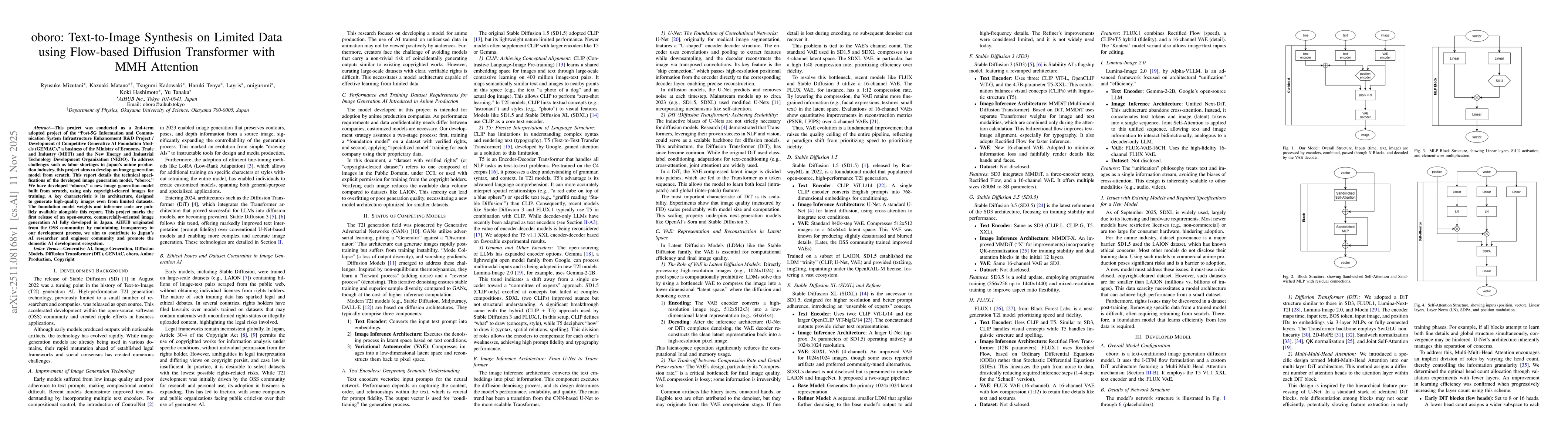 Thumbnail for oboro: Text-to-Image Synthesis on Limited Data using Flow-based Diffusion Transformer with MMH Attention