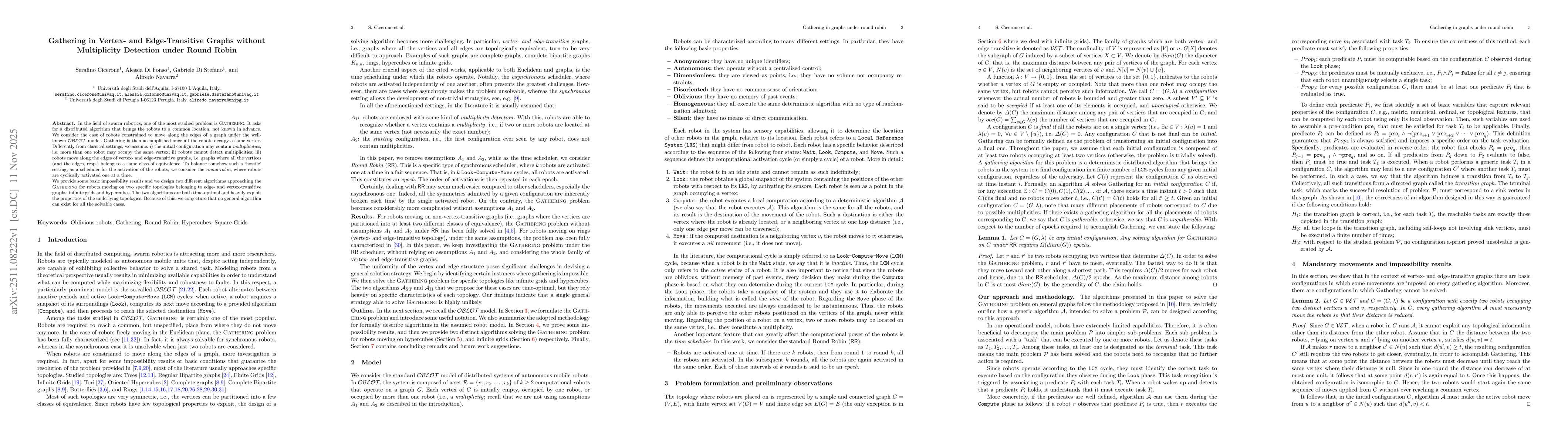 Thumbnail for Gathering in Vertex- and Edge-Transitive Graphs without Multiplicity Detection under Round Robin