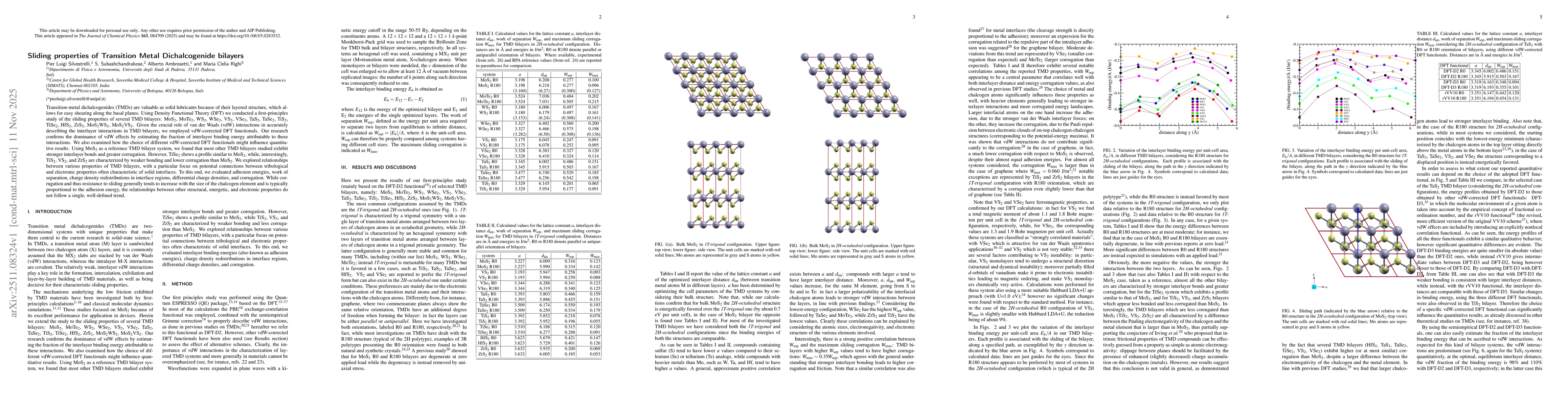 Thumbnail for Sliding properties of Transition Metal Dichalcogenide bilayers