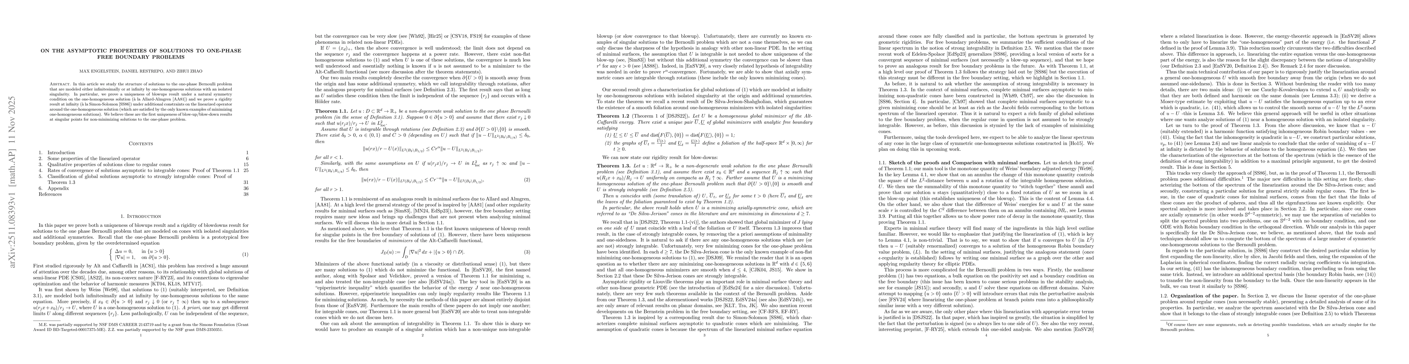 Thumbnail for On the asymptotic properties of solutions to one-phase free boundary problems