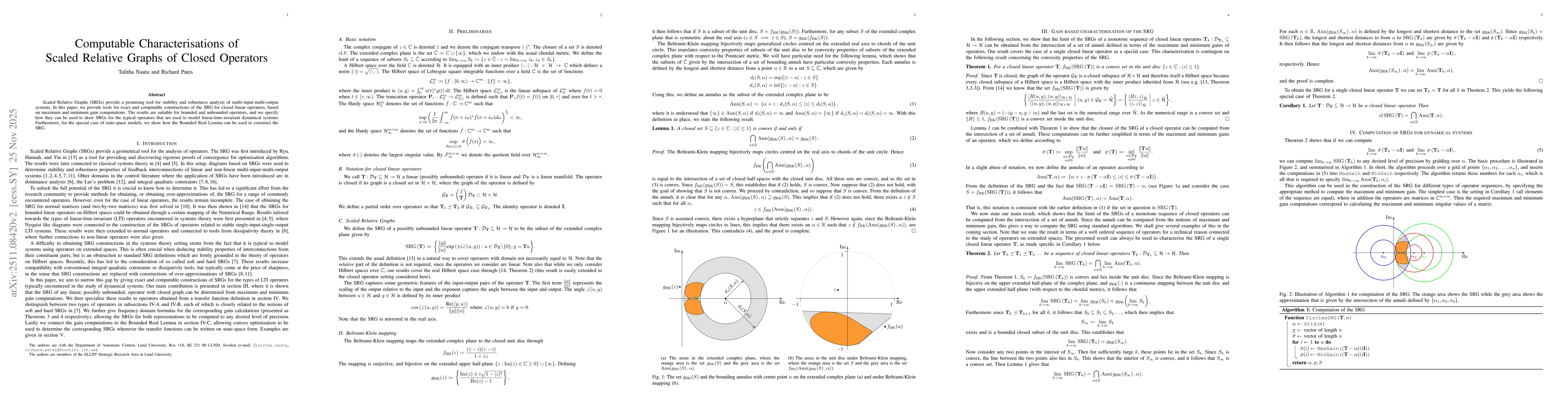 Thumbnail for Computable Characterisations of Scaled Relative Graphs of Closed Operators