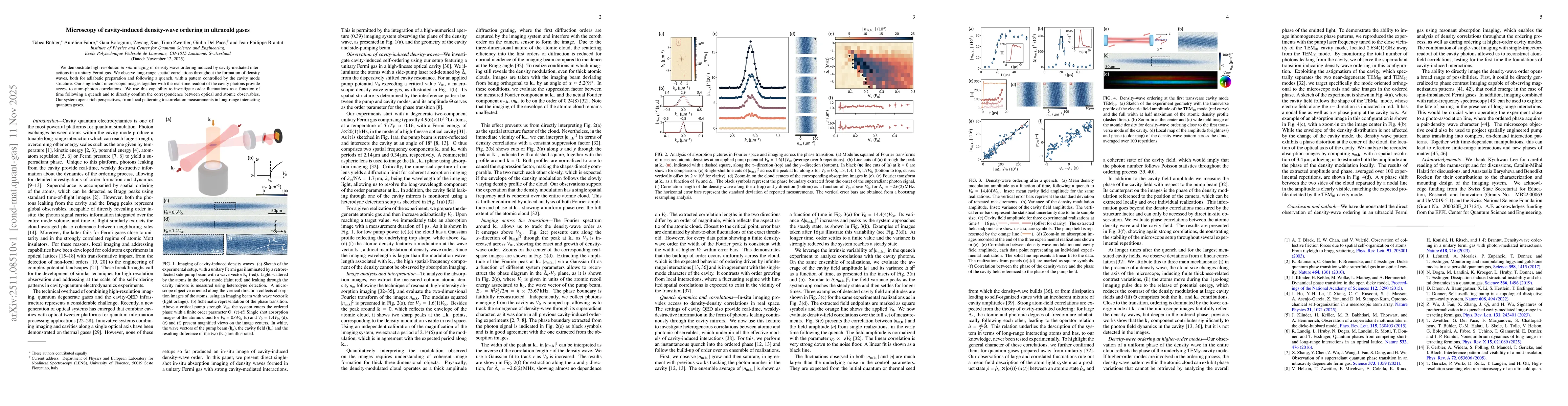 Thumbnail for Microscopy of cavity-induced density-wave ordering in ultracold gases