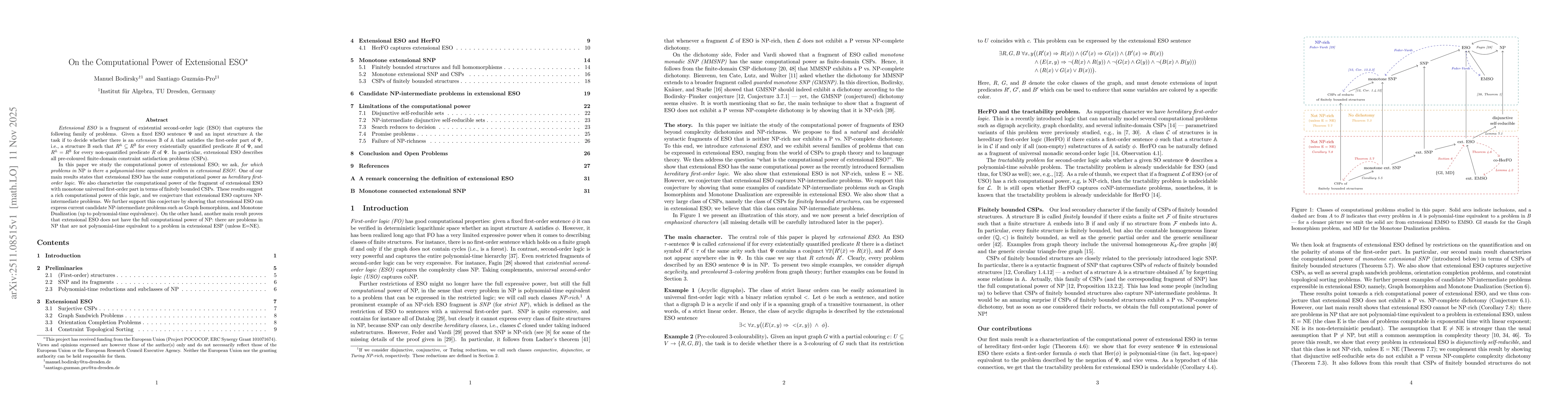 Thumbnail for On the Computational Power of Extensional ESO
