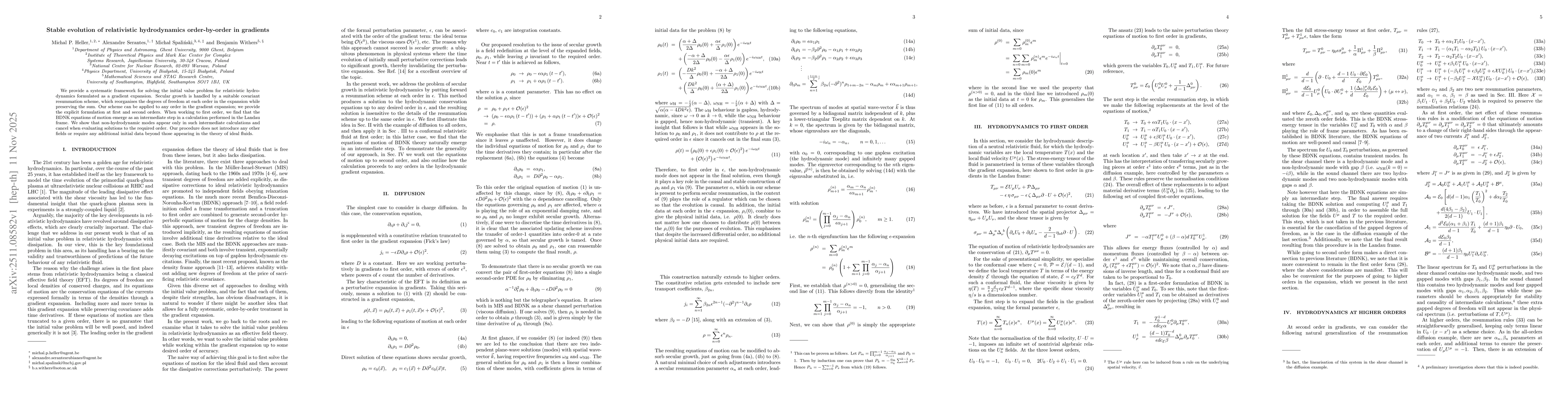 Thumbnail for Stable evolution of relativistic hydrodynamics order-by-order in gradients
