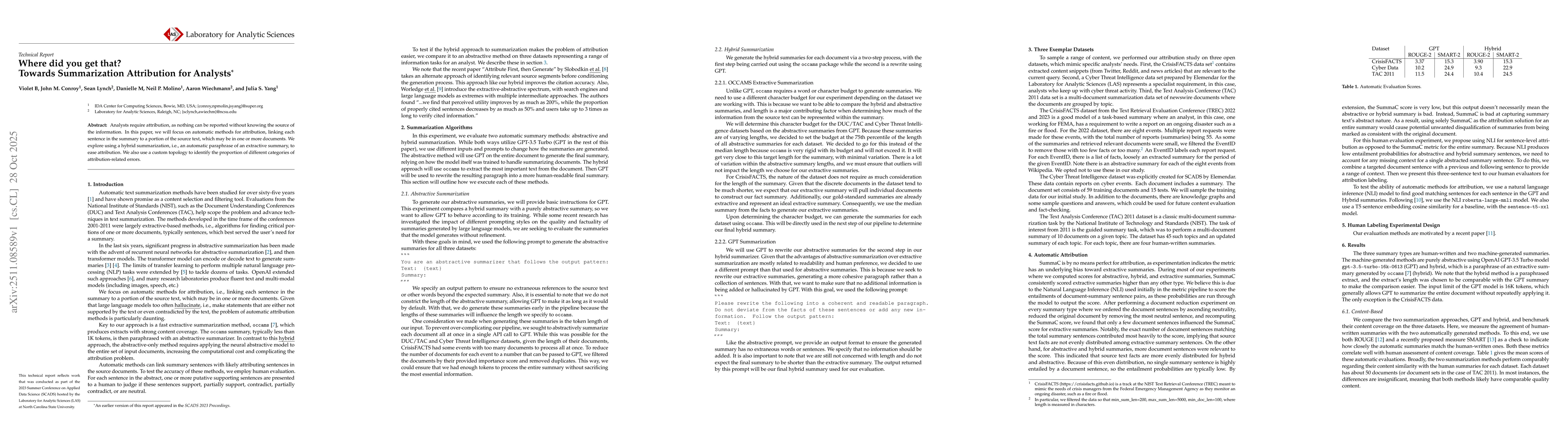 Thumbnail for Where did you get that? Towards Summarization Attribution for Analysts