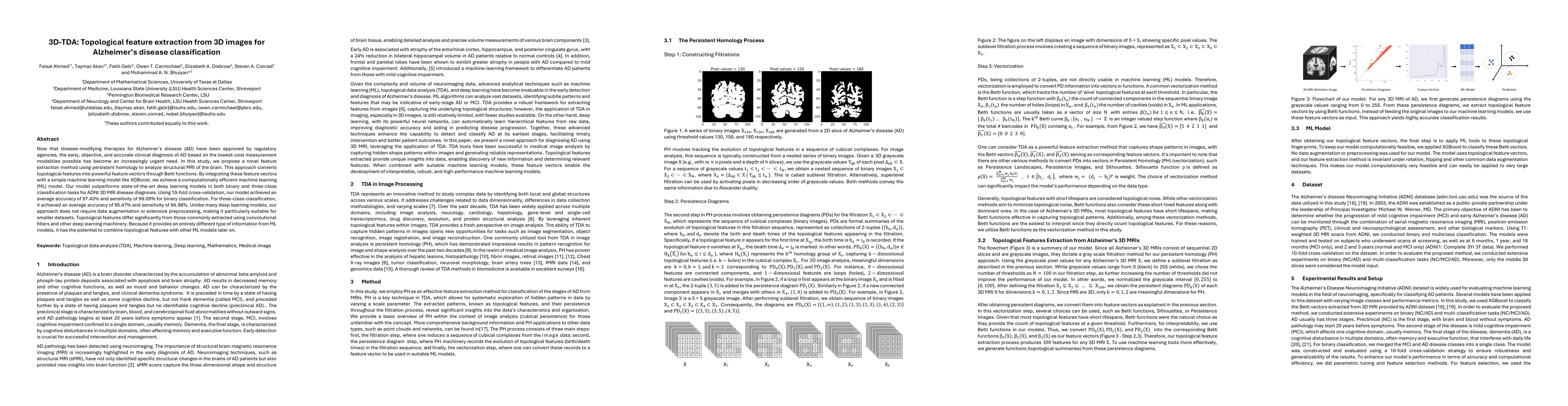 Thumbnail for 3D-TDA -- Topological feature extraction from 3D images for Alzheimer's disease classification