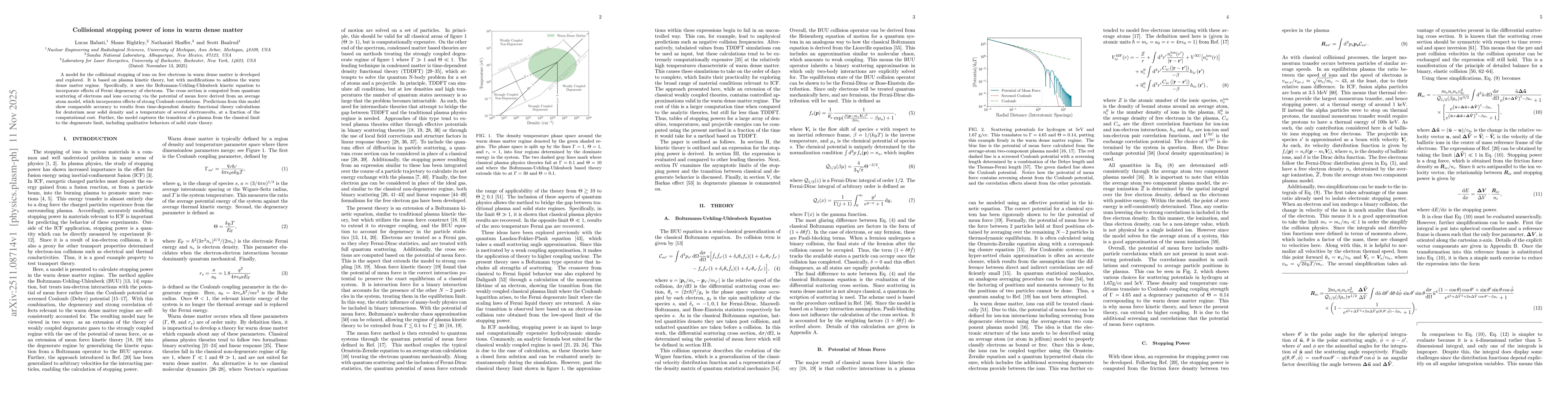 Thumbnail for Collisional stopping power of ions in warm dense matter