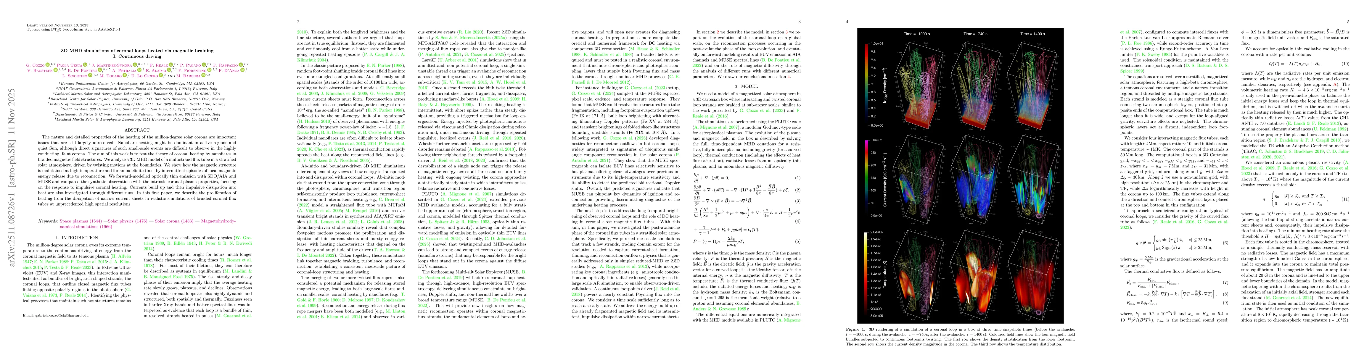 Thumbnail for 3D MHD simulations of coronal loops heated via magnetic braiding I. Continuous driving