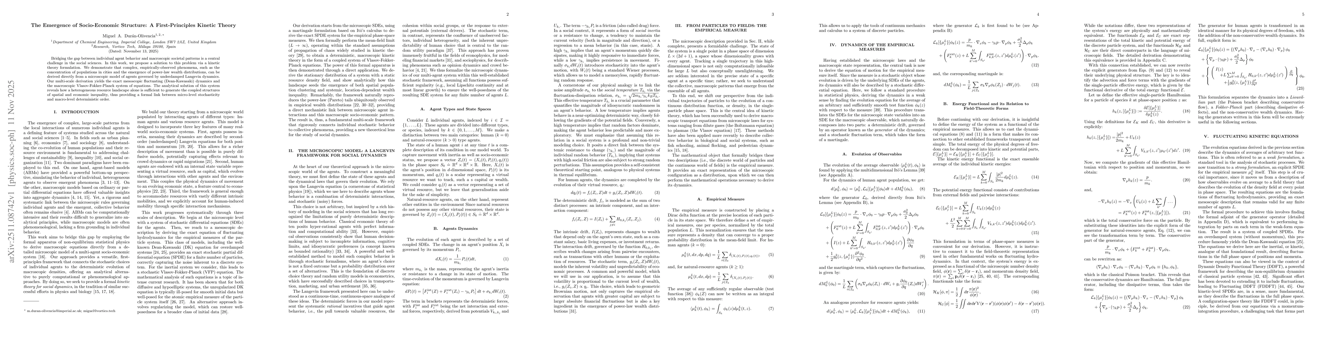 Thumbnail for The Emergence of Socio-Economic Structure: A First-Principles Kinetic Theory
