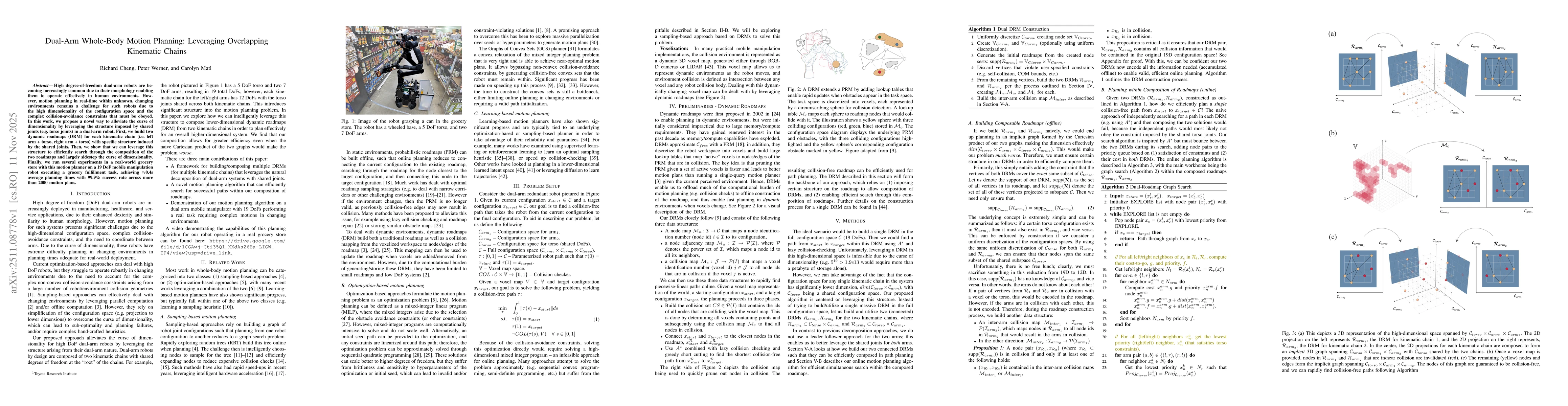 Thumbnail for Dual-Arm Whole-Body Motion Planning: Leveraging Overlapping Kinematic Chains