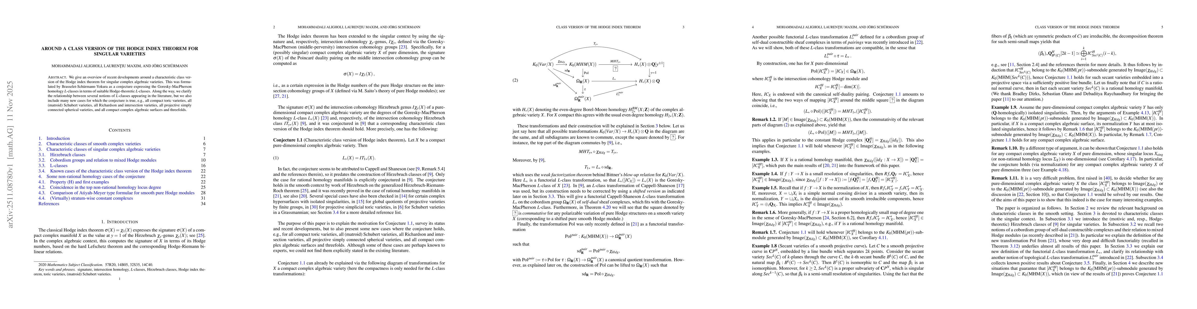 Thumbnail for Around a class version of the Hodge index theorem for singular varieties