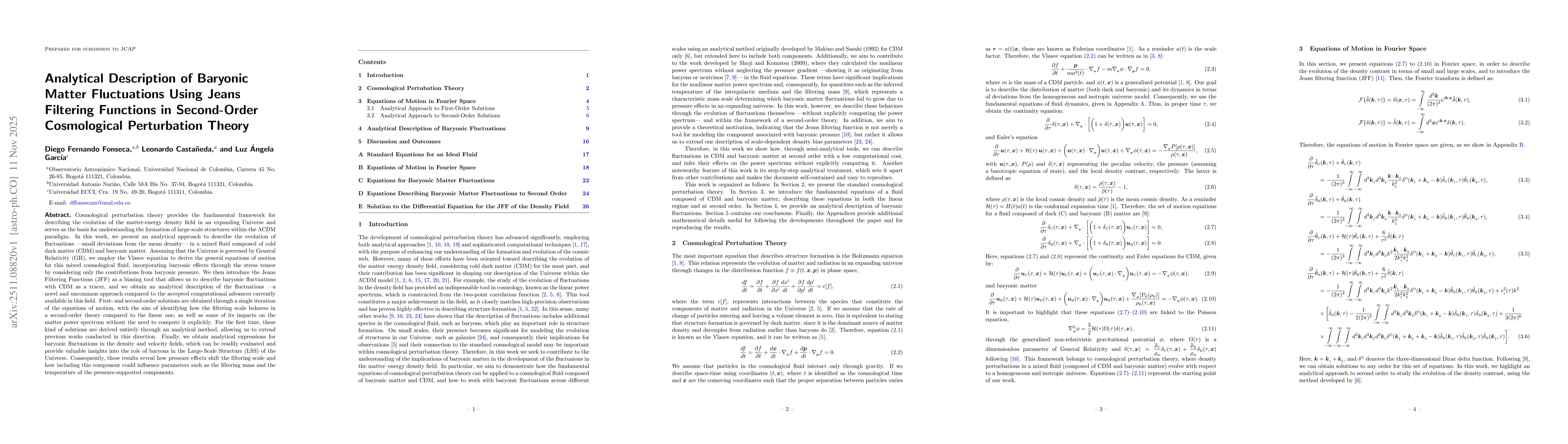 Thumbnail for Analytical Description of Baryonic Matter Fluctuations Using Jeans Filtering Functions in Second-Order Cosmological Perturbation Theory