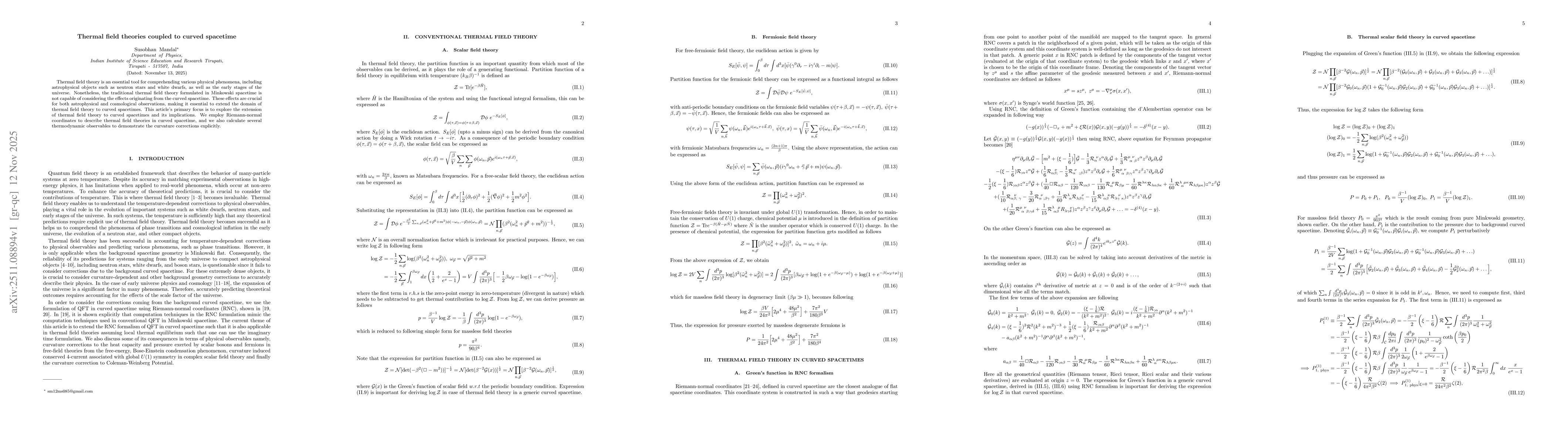 Thumbnail for Thermal field theories coupled to curved spacetime