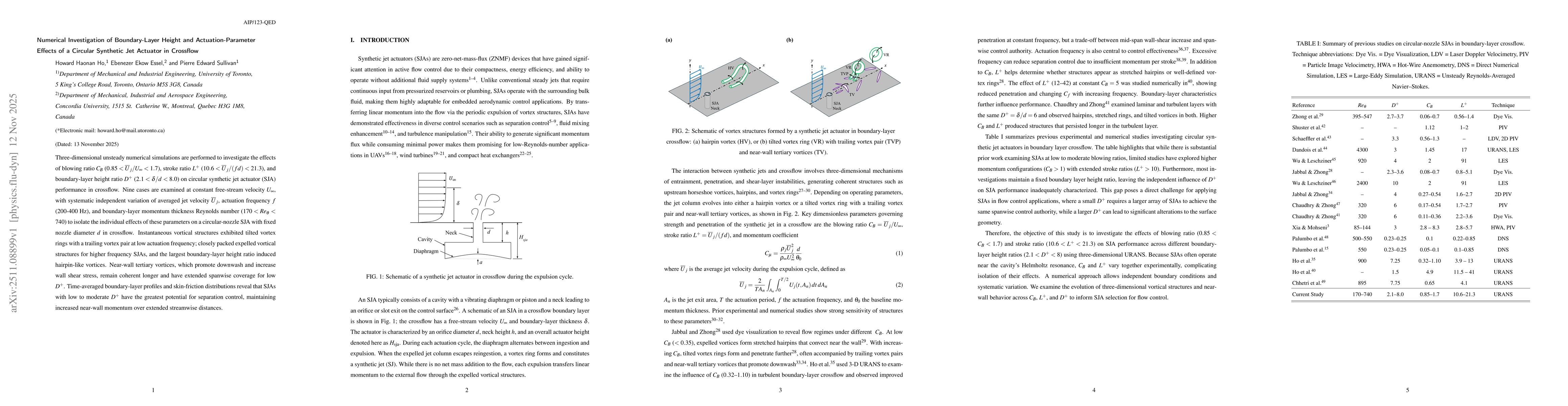 Thumbnail for Numerical Investigation of Boundary-Layer Height and Actuation-Parameter Effects of a Circular Synthetic Jet Actuator in Crossflow