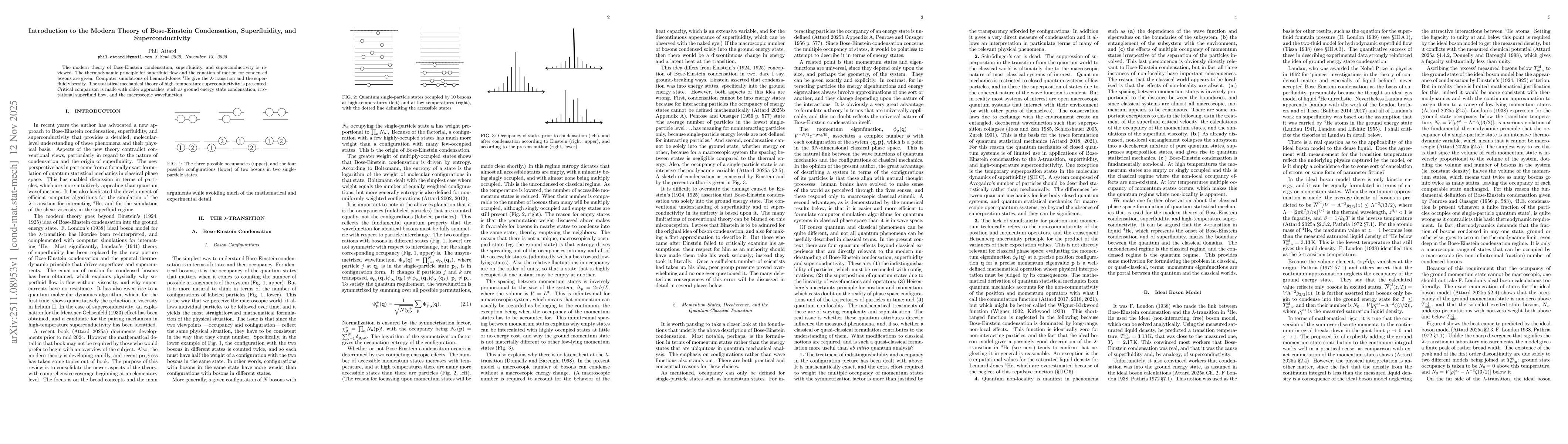Thumbnail for Introduction to the Modern Theory of Bose-Einstein Condensation, Superfluidity, and Superconductivity