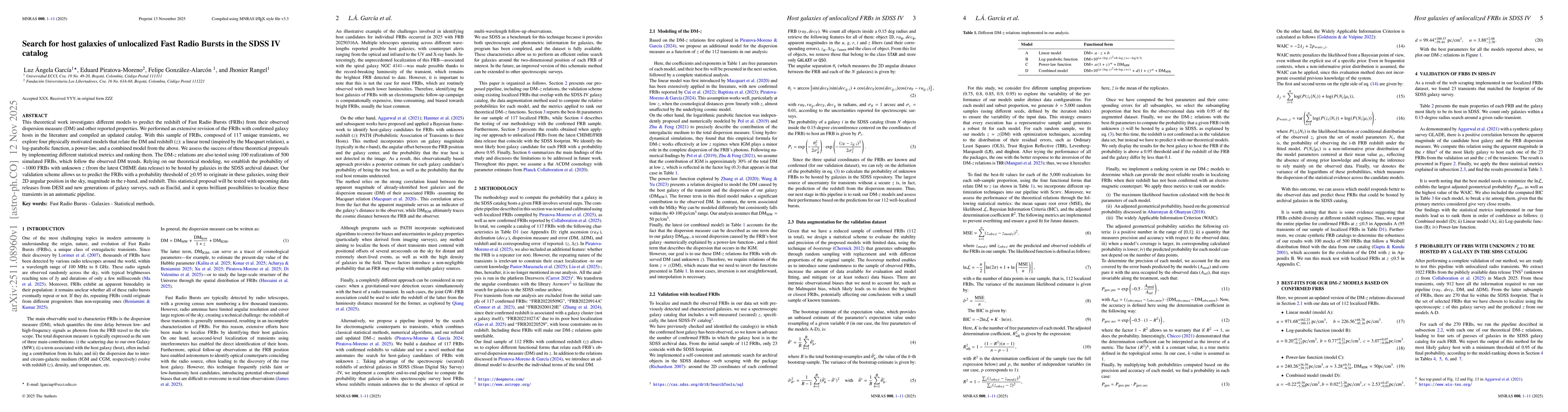 Thumbnail for Search for host galaxies of unlocalized Fast Radio Bursts in the SDSS IV catalog