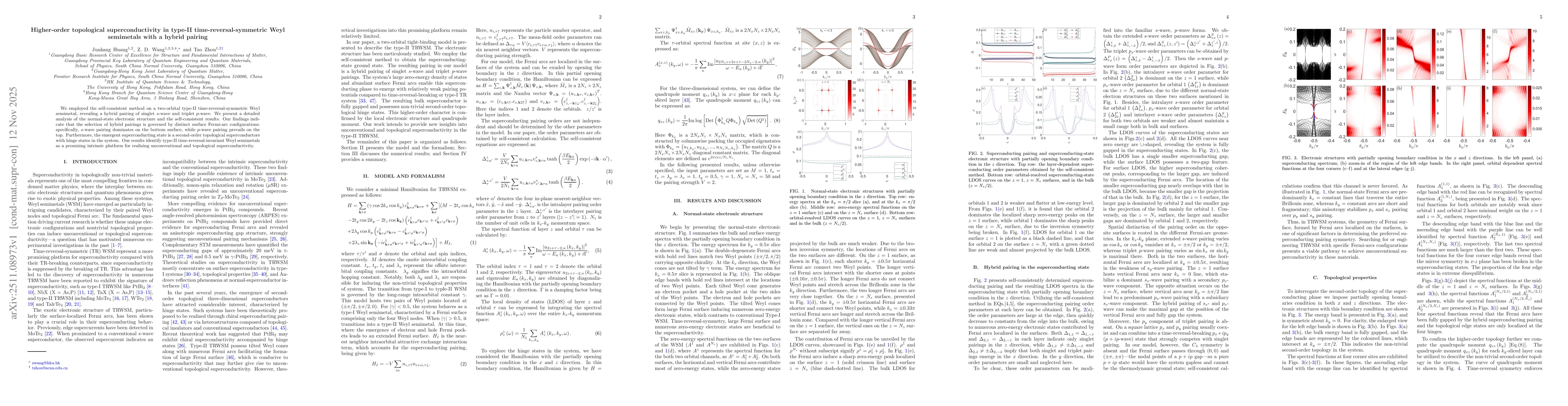 Thumbnail for Higher-order topological superconductivity in type-II time-reversal-symmetric Weyl semimetals with a hybrid pairing
