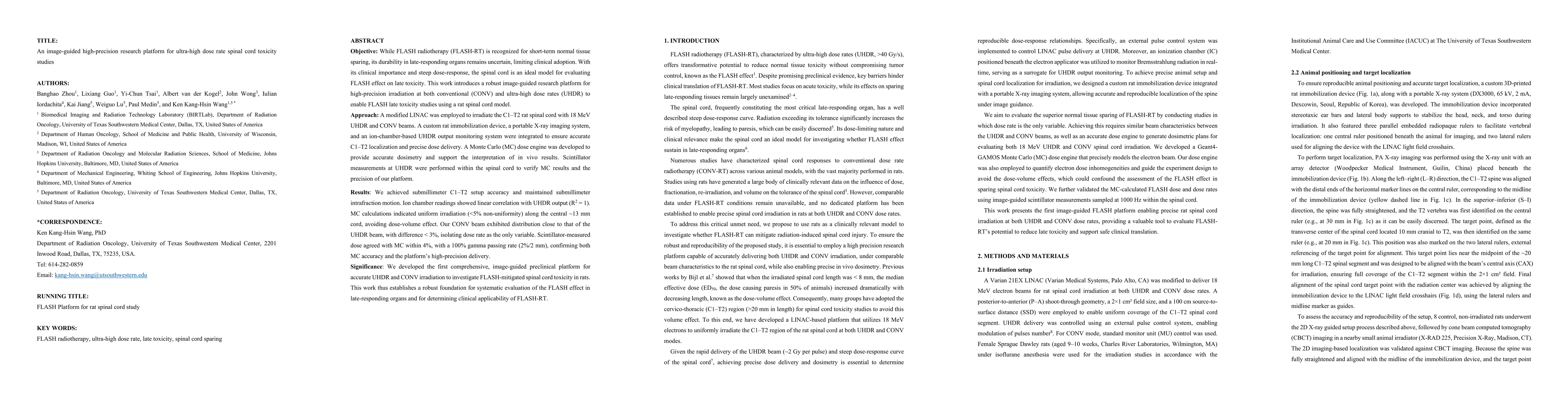 Thumbnail for An image-guided high-precision research platform for ultra-high dose rate spinal cord toxicity studies
