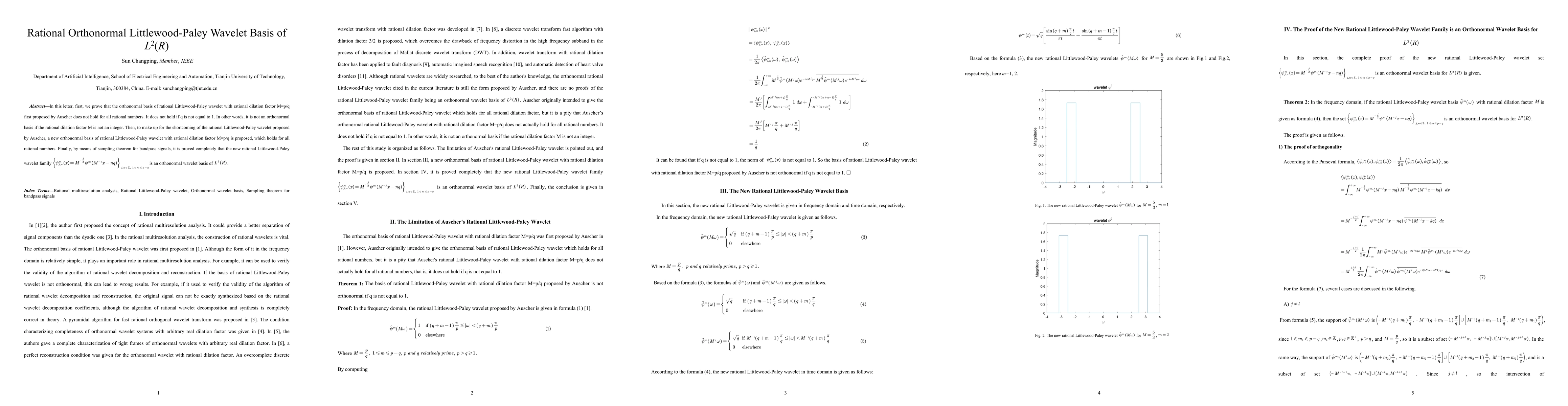 Thumbnail for Rational Orthonormal Littlewood-Paley Wavelet Basis of L2(R)