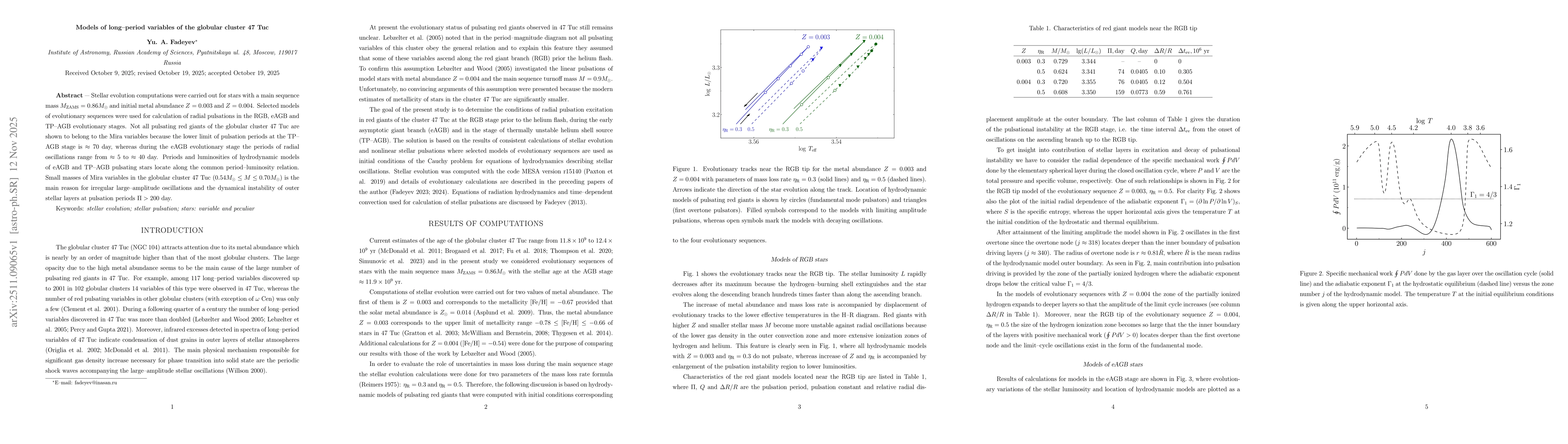 Thumbnail for Models of long-period variables of the globular cluster 47 Tuc
