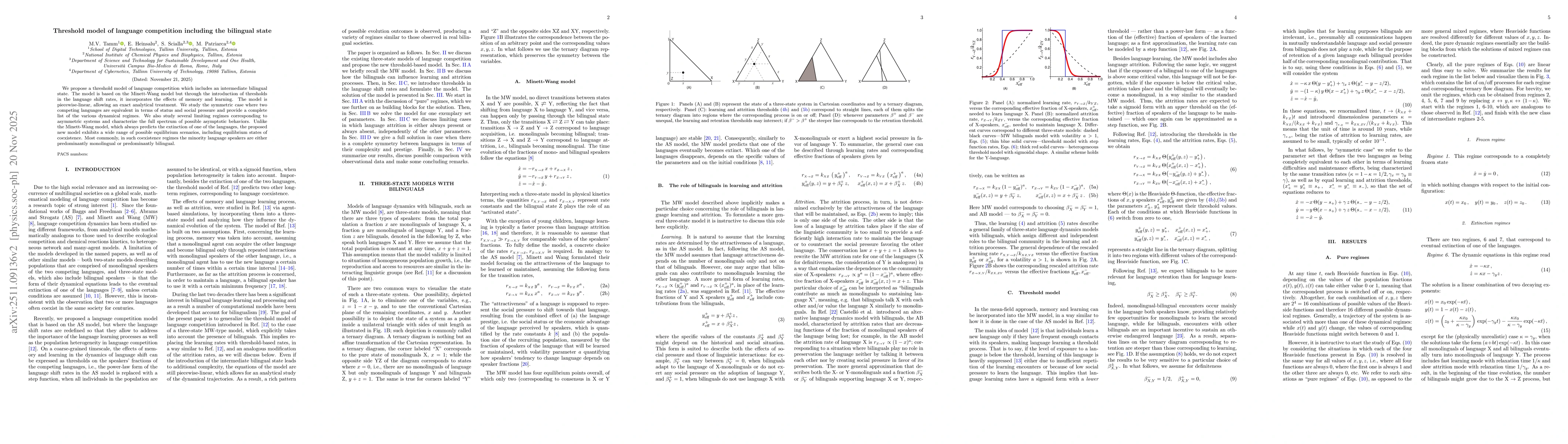 Thumbnail for Threshold model of language competition including the bilingual state