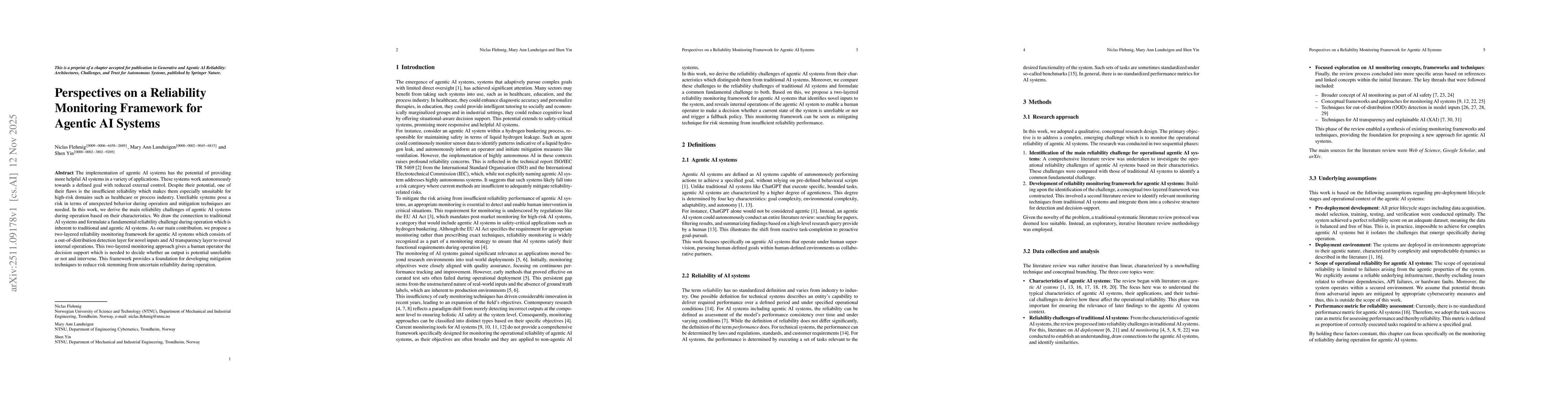 Thumbnail for Perspectives on a Reliability Monitoring Framework for Agentic AI Systems