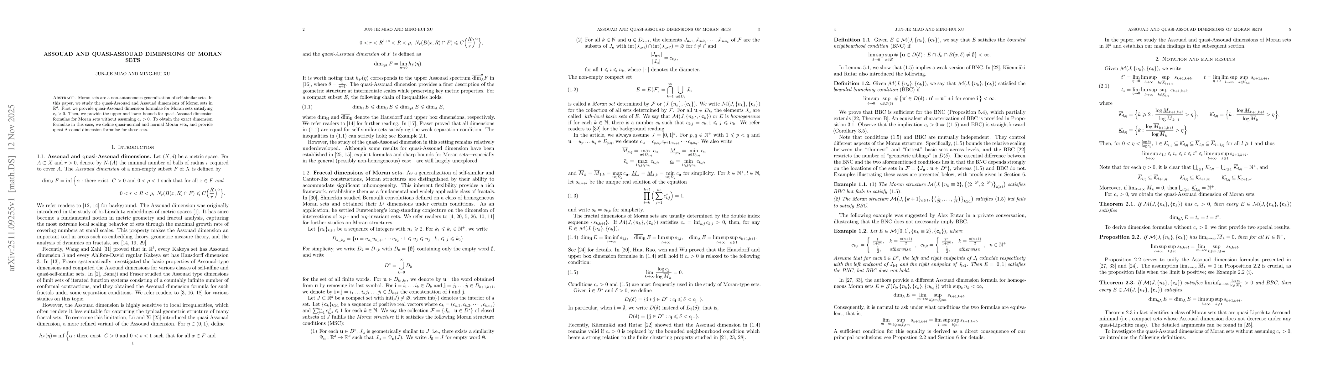 Thumbnail for Assouad and quasi-Assouad dimensions of Moran sets