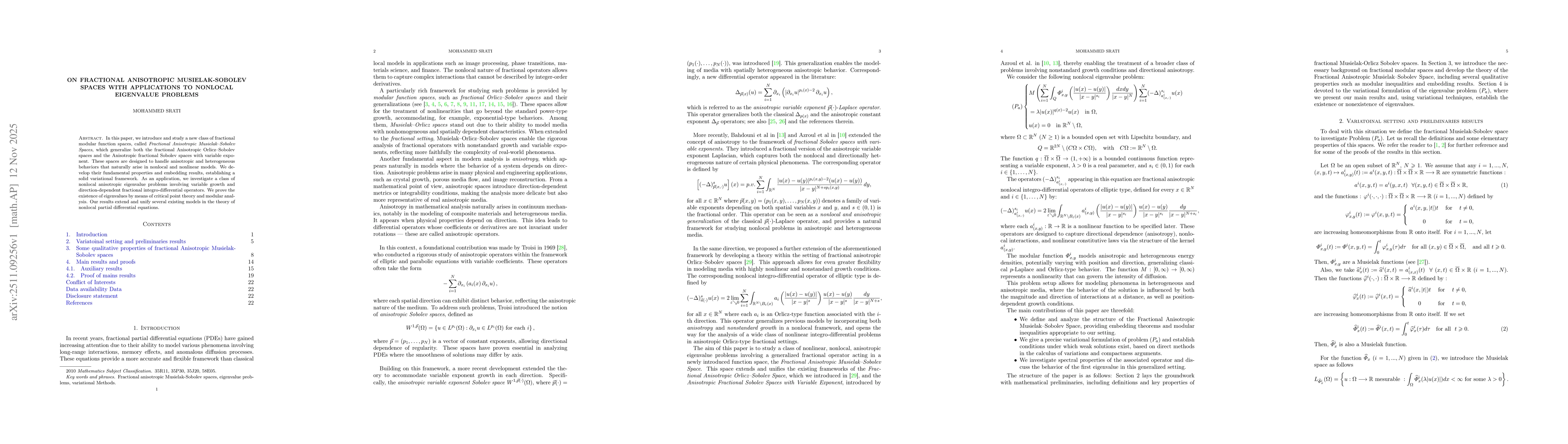 Thumbnail for On Fractional Anisotropic Musielak-Sobolev Spaces with Applications to Nonlocal Eigenvalue Problems