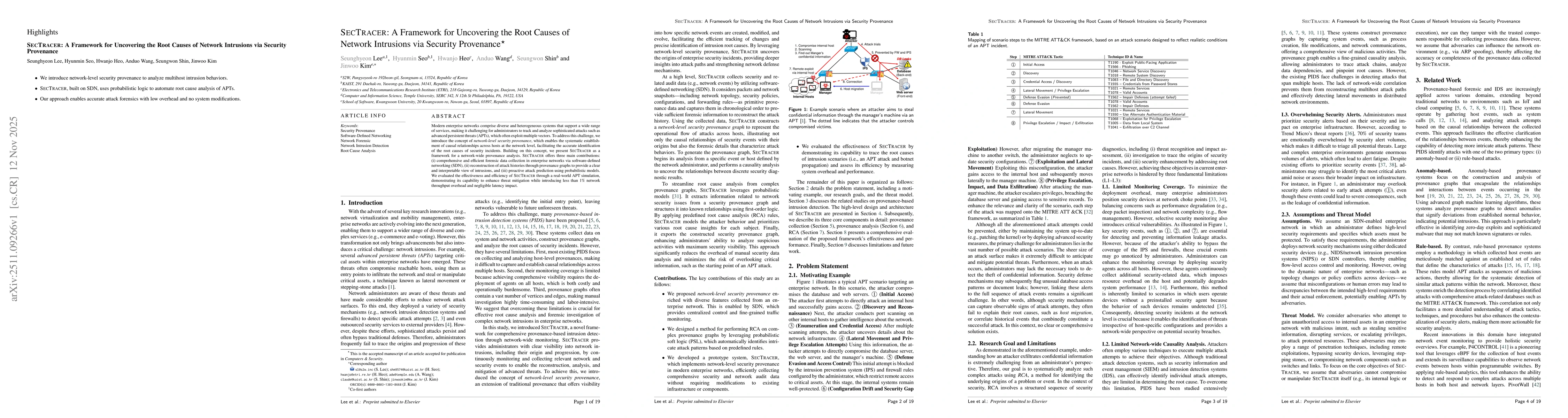 Thumbnail for SecTracer: A Framework for Uncovering the Root Causes of Network Intrusions via Security Provenance